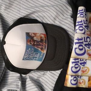 ×Rare×Randy Macho Man Savage Set Vintage Colt 45 Trucker Hat & Logo Tee NWOT